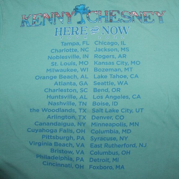 Kenny Chesney Here And Now Tour 2022 T-Shirt Short Sleeve Green - Size S - Picture 7 of 7